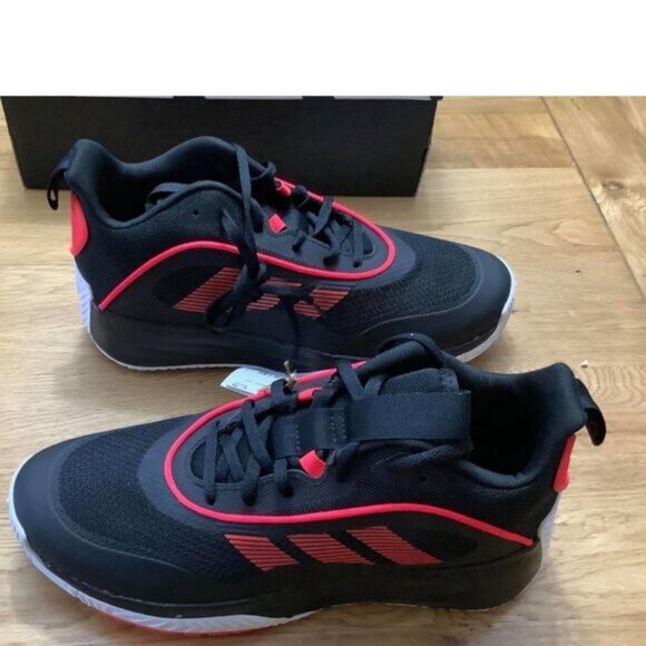 🆕Adidas Men Black/Lucid Red/White Lightweight MESH Own Mid Top Basketball Shoes - Picture 3 of 11